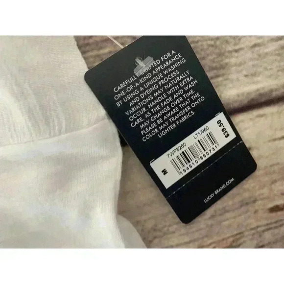 Lucky Brand White Embroidered Flutter Ruffle Cap Sleeves Top Small NEW - Picture 3 of 3